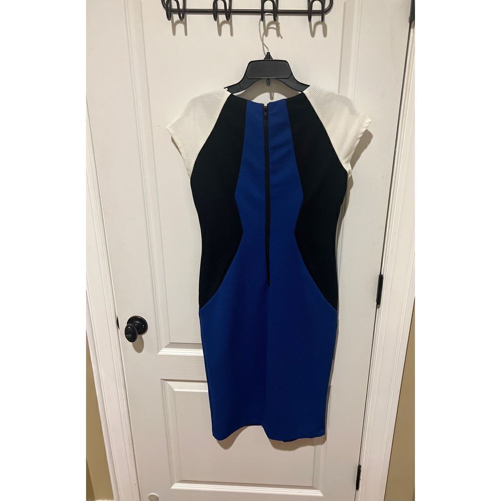 Ronni Nicole Saphire Blue White and Black color block dress - Picture 6 of 11